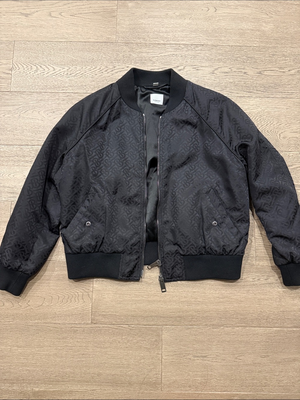 Burberry Black Monogram Bomber Jacket - Women's